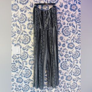 Flattering XXL Black‎ & White Strapless Jumpsuit